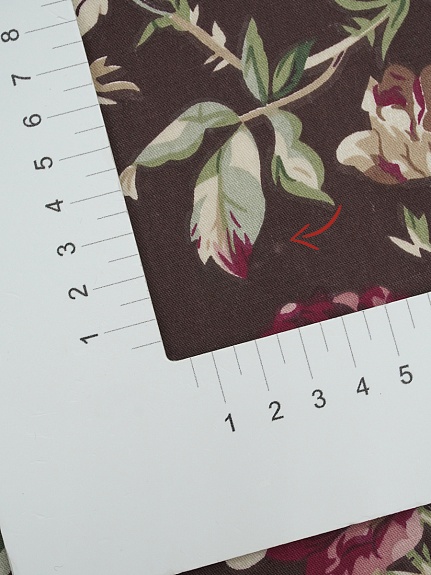 Сатин "Античные розы" цв.горький шоколад, ш.1.6м, хлопок-100%, 110гр/м.кв