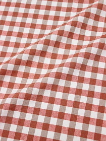 Вареный (стираный) хлопок "Клетка (1.0*1.0см)" цв.кофейный/красно-терракотовый, ш.2.5м, хл-100%