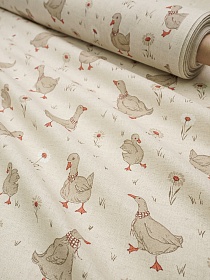 Полулен "Гусиный двор" (на суровом), ш.1.5м, лен-30%, хлопок-70%, 140гр/м.кв