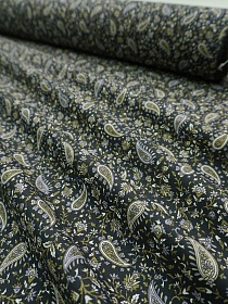 Импорт. хлопок "Восточный бутон" цв.черный, ш.1.5м, хлопок-100%, 100гр/м.кв