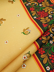 Рогожка "Красная рябина" цв.желтый, СОРТ2, ш.1.5м, хлопок-100%