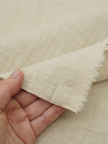 Крапива Рами (Ramie)-диагональ, цв.Светлый бежево-молочный, ш.1.4м, крапива-100%, 260гр/м.кв