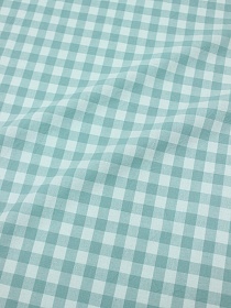 Вареный (стираный) хлопок "Клетка (1.01.0см)" цв.мятно-бирюзовый, ш.2.5м, хлопок-100%, 115гр/м.кв