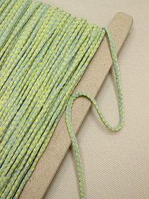 Шнур цв.желтый/мохито/голубой, 5мм, хлопок-100%