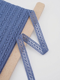 Кружево цв.винтажно-джинсовый, ш.15мм, хлопок-90%, п/э-10%, рис.099/31