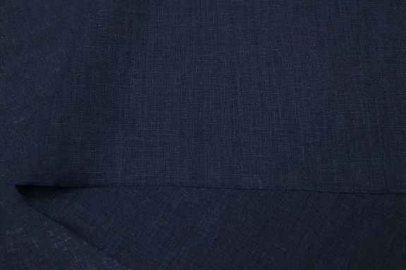 Лен сорочечный с эффектом мятости цв.Чернильный, СОРТ2, ш.1.45м, лен-100%, 125гр/м.кв
