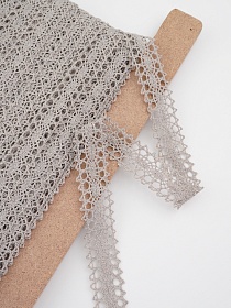 Кружево цв.серо-бежевый с оливковым оттенком, ш.19мм, хлопок-90%, п/э-10%, рис.047, цв.5