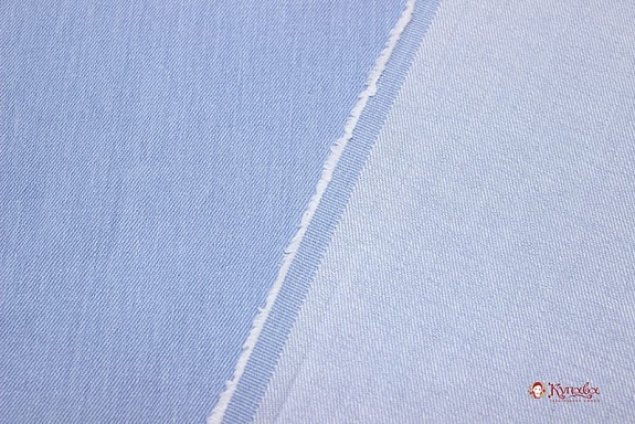 Брак(цена снижена) Плотная джинсовая ткань цв.Голубой, ш.1.49м, хл.-95%, п/э-5%, 310гр/м.кв