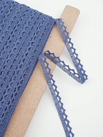 Кружево цв.винтажно-джинсовый, ш.10мм, хлопок-90%, п/э-10%