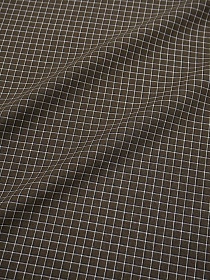 Пестрядь "Средняя двухцветная клетка" цв.темно-кофейный, ш.1.45м, хлопок-95%, п/э-5%, 125гр/м.кв