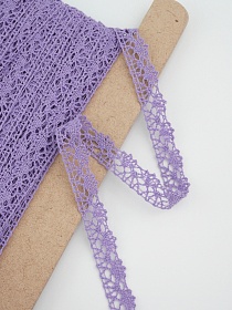 Кружево цв.сиреневый, ш.15мм, хлопок-90%, п/э-10%, рис.016/27