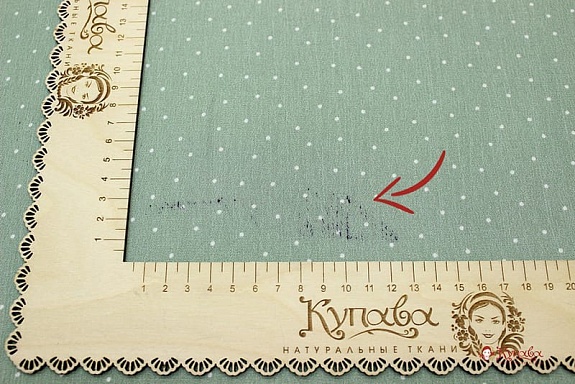 Брак(уценка) Креп-вискоза с эфф.жатости "Россыпь пшена на винтажно-мятном", ш.1.38м, вискоза 100%