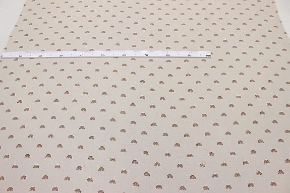 Муслин двухслойный с эф.жатости "Радуга-дуга" цв.св.бежево-кофейный, ш.1.38м, хлопок-100%,120гр/м.кв