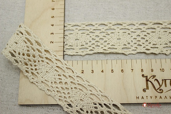Кружево цв.суровый, ш.42мм, хлопок-100%#019773