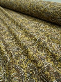 Импорт. хлопок "Восточное сияние" цв.золотисто-оливковый, ш.1.5м, хлопок-100%, 100гр/м.кв