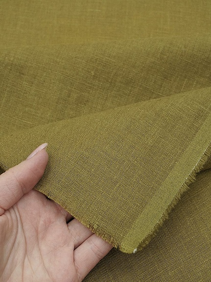 Лен костюмный с эффектом мятости цв.Хаки, ш.1.45м, лен-100%, 190гр/м.кв
