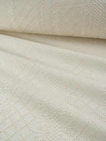 Шитье "Полосы-ромбы/цветы/веточки" цв.кремовый, ш.1.37м, батист, хл-100%, 80гр/м.кв