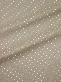 Бязь "Белый горох (2мм) на бежево-кофейном", ш.1.5м, хлопок-100%, 142гр/м.кв