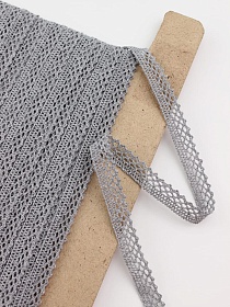 Кружево цв.серый, ш.10мм, хлопок-90%, п/э-10%, рис.129/7