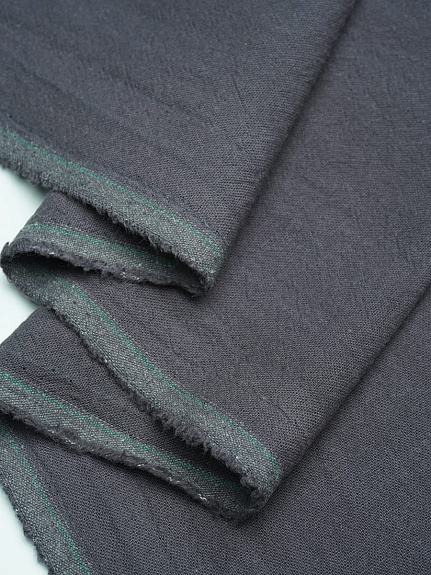 Мерный лоскут (ткань в отрезах) - Крапива Рами (Ramie) с хлопком цв.Графитово-серый, ш.1.4м