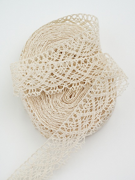 Кружево цв.суровый, ш.30мм, хлопок-100%, 10м, рис.024/3