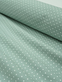 Теплый хлопок "Белый горох (2мм)" цв.винтажная мята-2, СОРТ2, ш.1.47м, хлопок-100%, 150гр/м.кв