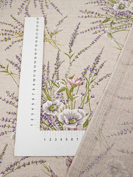 Полулен "Ароматные букеты" (на суровом), СОРТ2, ш.1.5м, лен-30%, хлопок-70%, 140гр/м.кв