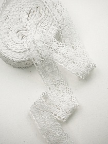 Кружево цв.белый, ш.25мм, хлопок-90%, п/э-10%, 10м, рис.149/1