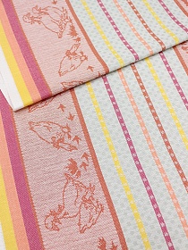 Холст полотенечный жаккард "Датский гусь" цв.терракотовый, ш.0.5м, лен-30%, хл-70%, 210гр/м.кв