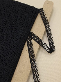 Кружево цв.черный, ш.12мм, хлопок-90%, п/э-10%, рис.071/26