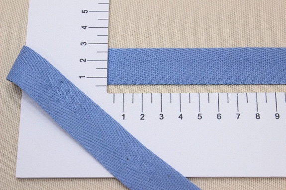Лента киперная цв.голубой-2, ш.22мм, хлопок-100%