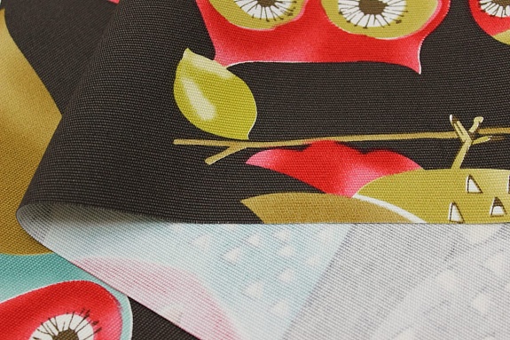 Интерьерный хлопок "Сувенирные совы" цв.темный шоколад, ш.1.5м, хлопок-100%, 250гр/м.кв