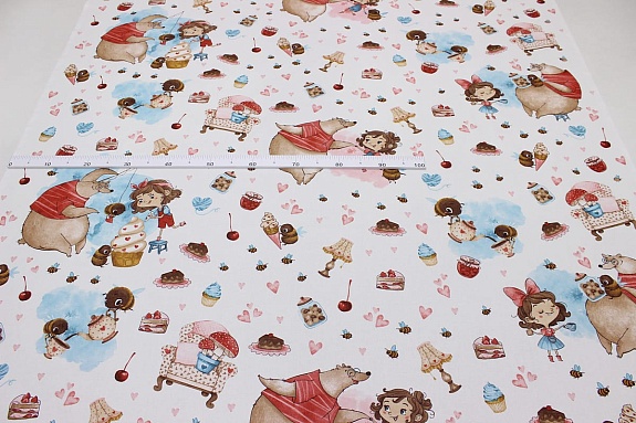 Перкаль "Ароматное чаепитие", ш.1.5м, хлопок-100%, 105гр/м.кв