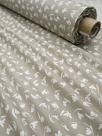 Перкаль "Галантус" цв.кофейно-серый,  ш.1.5м, хлопок-100%, 100гр/м.кв