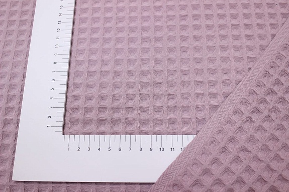 Вафельное премиум-полотно "Бохо" цв.розово-сиреневый флер, ш.1.5м, хлопок-100%, 240гр/м.кв
