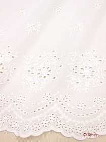 Шитье "Двухсторонний цветочный купон" (фест. с 2х сторон) цв.молочно-белый ш.1.35м, батист, хл-100%