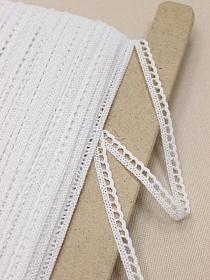 Кружево цв.белый, ш.0.8мм, хлопок-90%, п/э-10%, рис.092/1