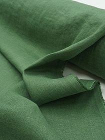 Лен костюмный с эффектом мятости цв.Зеленый папоротник, ш.1.45м, лен-100%, 190гр/м.кв