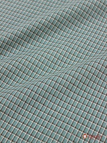 Пестрядь "Средняя двухцветная клетка на св.морской волне", ш.1.45м, хлопок-100%, 130гр/м.кв