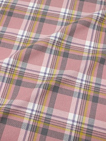 Фуле "Клетка" цв.розовая дымка/серый, ш.1.45м, хлопок-100%, 130гр/м.кв