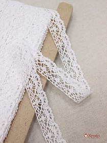 Кружево цв.белый, ш.24мм, хлопок-90%, п/э-10%, рис.044/1