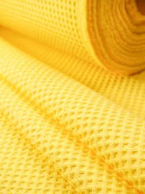 Вафельное премиум-полотно "Italy" цв.Лимонно-желтый, ш.1.5м, хлопок-100%, 240гр/м.кв