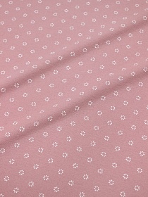 Теплый хлопок "Набойка - белые цветочки" цв.розовая дымка, ш.1.48м, хлопок-100%, 160гр/м.кв