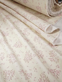Микровельвет Цифр.печать "Нежные чувства" цв.сливочный, ш.1.45м, хлопок-100%, 135гр/м.кв