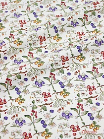 Импорт. хлопок "Ягодный микс на кремовом", ш.1.45м, хлопок-100%, 95гр/м.кв