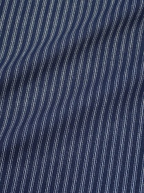 Пестрядь "Тройная белая полоска" цв.чернильно-синий, ш.1.45м, хлопок-100%, 130гр/м.кв