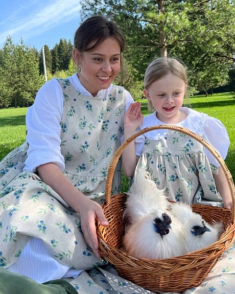 Фартук-сарафан из полульна Черника - МК по пошиву*