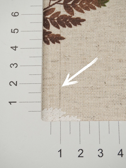 Полулен "Листья папоротника" (на суровом), ш.1.5м, лен-30%, хлопок-70%, 140гр/м.кв