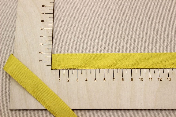 Лента киперная цв.рапсово-желтый, ш.17мм, хлопок-100%