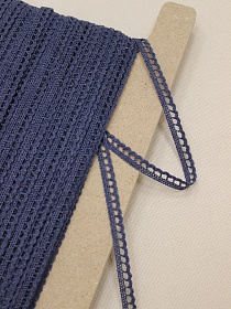 Кружево цв.темно-синий флер, ш.08мм, хлопок-90%, п/э-10%